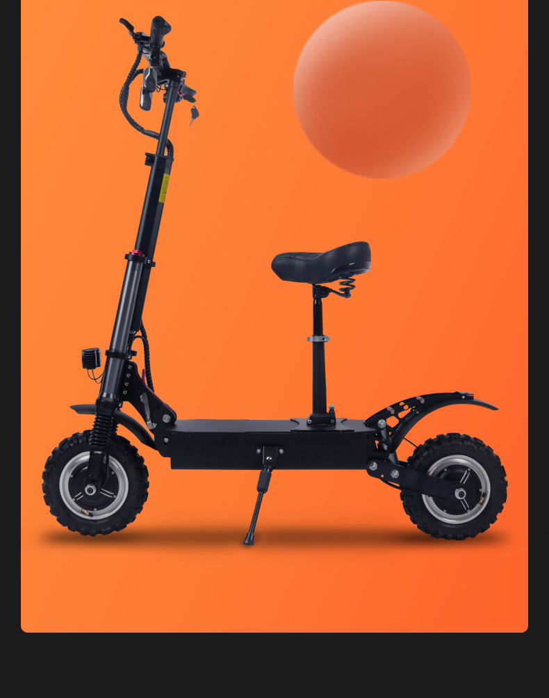 Cross-Border Long-Range Foldable Electric Scooter, Adult Mobility Scooter, Portable Shock-Absorbing Electric Scooter