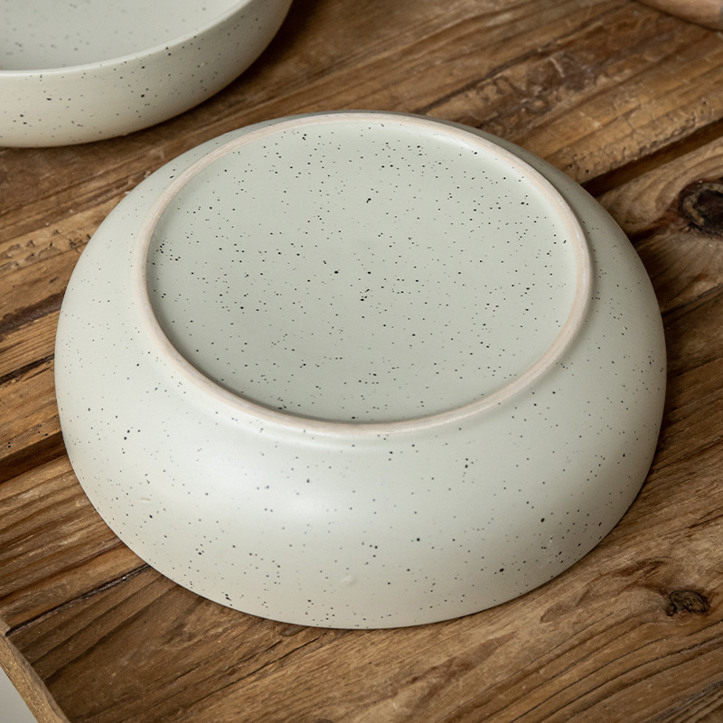 Práctico y grueso cuenco de sésamo de 8 pulgadas cuenco de esmalte cuenco de ensalada retro cuenco de exportación transfronteriza cuenco de cerámica