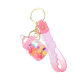 Oil jelly bean milk bottle keychain exquisite car pendant cute bag pendant luminous keychain wholesale