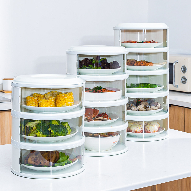 台所の保温野菜カバーの残り物は、折り畳み可能な多層防ハエ虫分注ケース多機能料理収納ケース|undefined