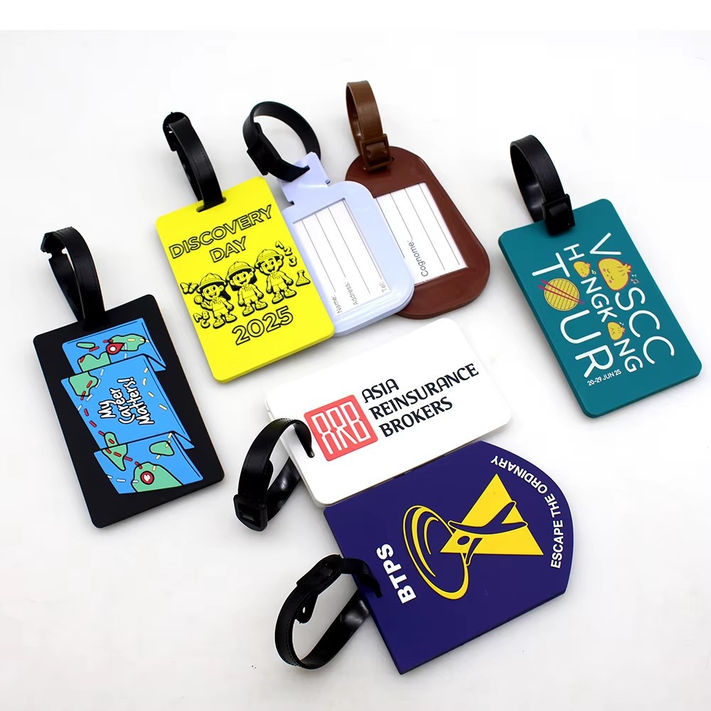 PVC luggage tag with custom logo, soft rubber cartoon anti-lost tag, unique boarding tag, creative luggage tag
