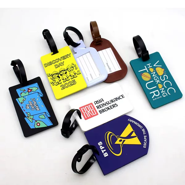 PVC luggage tag with custom logo, soft rubber cartoon anti-lost tag, unique boarding tag, creative luggage tag