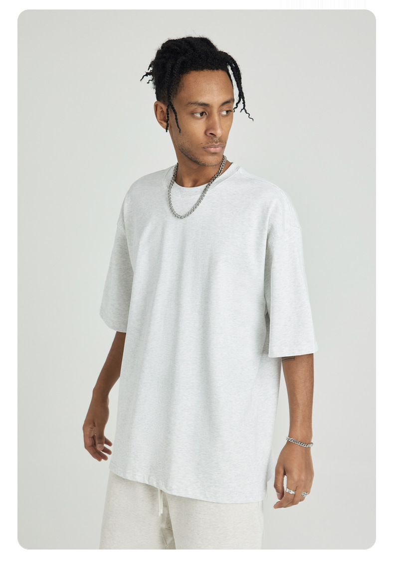 287g Weight Short Sleeve Sleeve Length Pullovers Placket Type Drop Sleeve Sleeve Type Cotton Fabric Type Long Top Length T-shirt Tops Type Daily Occasion Round Neck Neckline Breathable Function Loose Fit Type Solid Color Pattern Summer Season Men's Gender Casual Style Wholesale Men's Casual Solid Color Short Sleeve Men's Tops 23