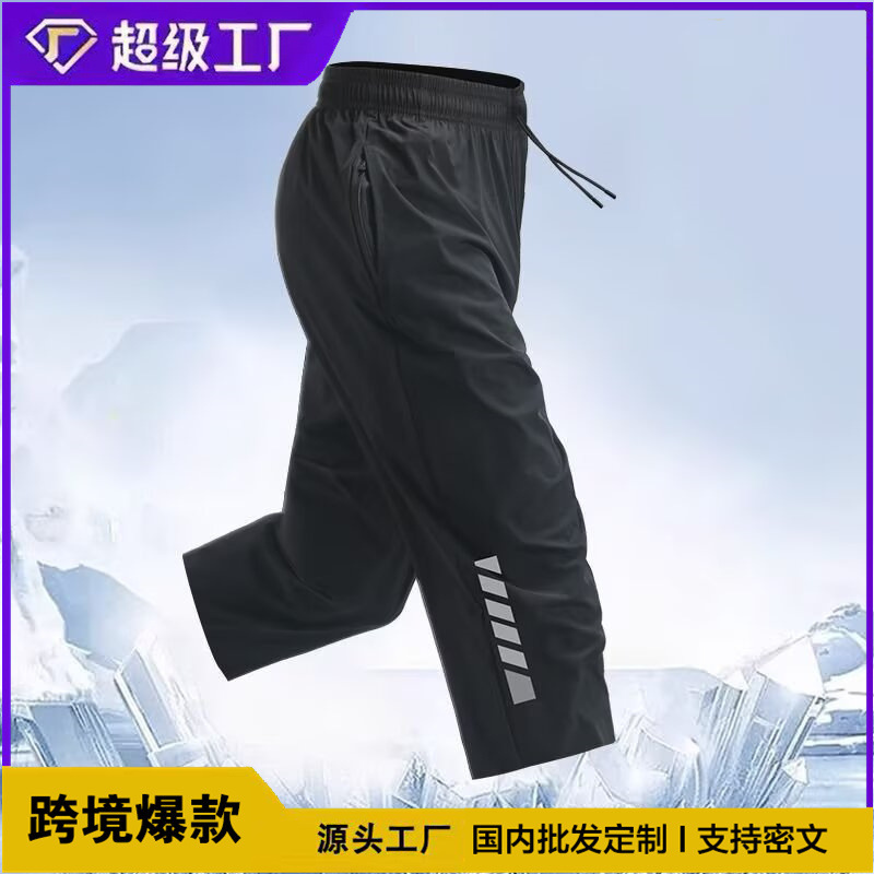Cross-Border Trade Quick-Dry Men's Thin Ice Silk Sports Shorts Loose Couple Pants Running Women's Pants World Cup