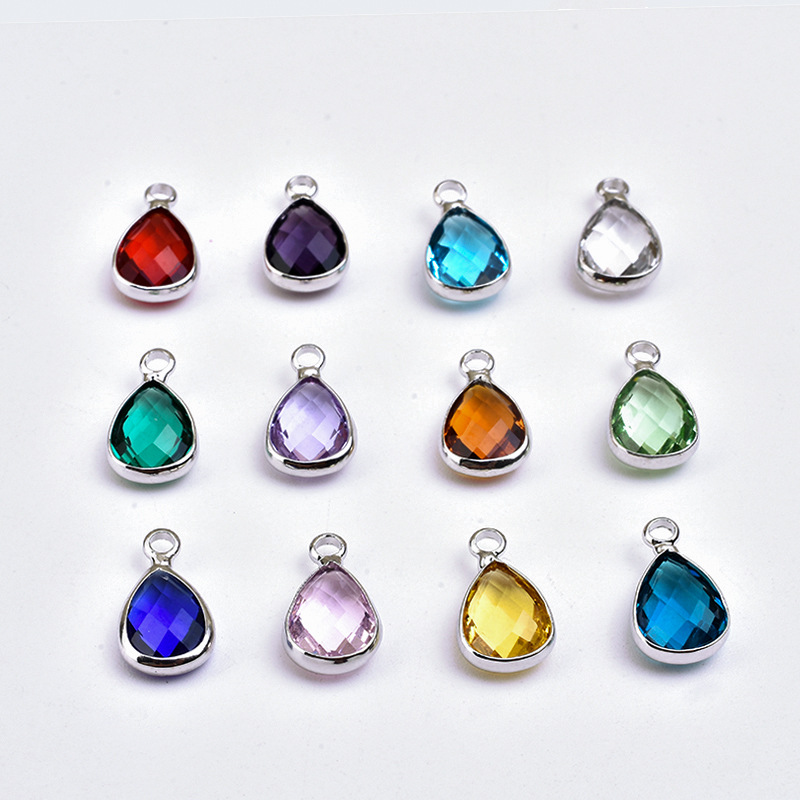 1g Weight Pendant Jewelry Making Type 8 * 14mm Jewelry Making Size Glass, Birthstone Inlay Material DIY Jewelry Accessories Classification 1 Piece Quantity Copper Material Water Droplets Pattern Inlay Design Casual, Simple Style Style 1 Piece 8 * 14mm Copper Glass Birthstone Water Droplets Pendant 1