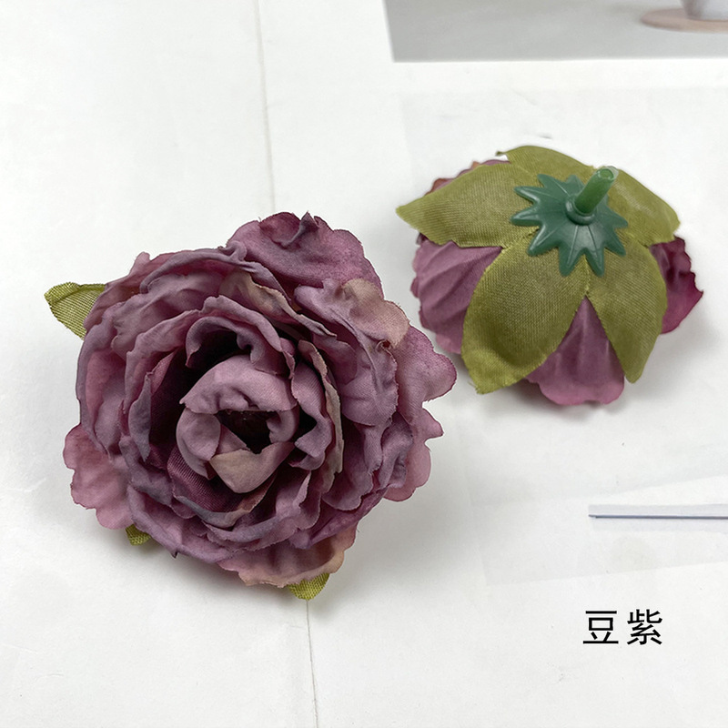 仿真花烤边蔷薇花头 diy复古头饰花环材料包制作婚礼花墙装饰插花|undefined