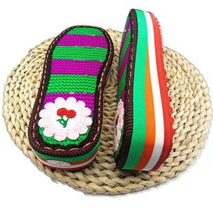 New Boshu color wool embroidered thickened sole non-slip wear-resistant color rubber sole hand hook woven sole wholesale
