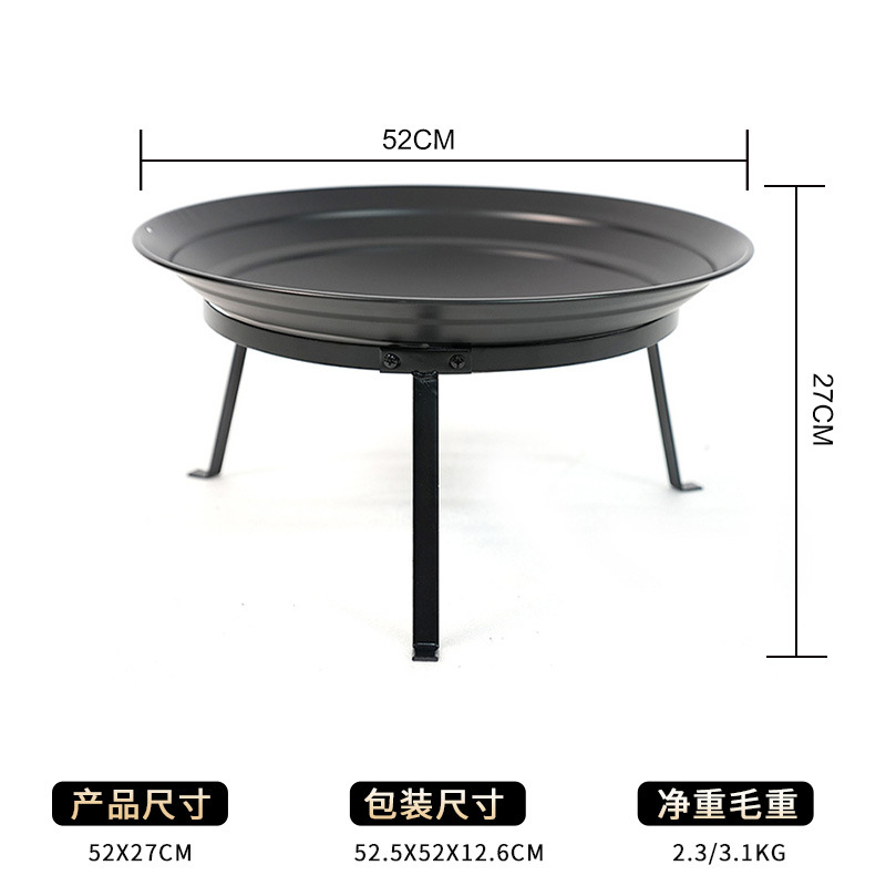 21.5 Cuenca de fuego al aire libre de tres patas, horno de té, fogón de campamento, cuenca de fuego de barbacoa, cuenca de fuego portátil de calefacción de patio