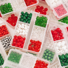 6格圣诞色系仿珍珠软陶玻璃珠套装diy儿童手链项链散珠饰品配件