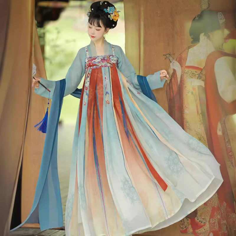 New Adult Tang Style Hanfu Female Adult Restoration Style Qi Chest Skirt Daily Super Fairy Style Spring and Summer Ancient Clothing Travel Photoshoot