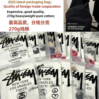 Long-term availability of high-quality Stussy combed cotton loose-fit round-neck short-sleeve T-shirts for men with cartoon patterns for summer