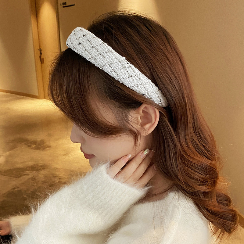 Blanco alto cráneo superior diadema mujeres de alto grado otoño e invierno presión diadema todo-partido hacia fuera accesorios para el cabello no lastiman el cabello lavado horquilla