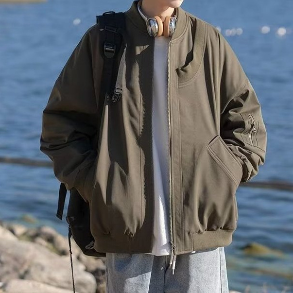 1 Autumn Winter New Pilot American High Street Workwear Retro Trendy Brand Baseball Jacket Coat Men's Clothing_voghion.com