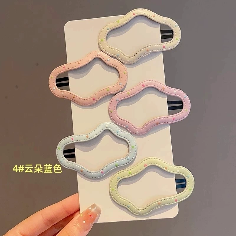 Hairgrip clip, Korean-style bangs hairpin, simple elegant faux-leather look, multi-color options