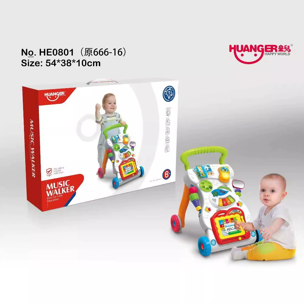 Children's music walker, protective universal toy car, anti-rollover