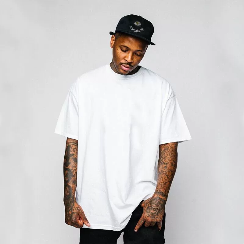 Shake The Sound breaks Тяжелая хлопковая белая футболка 250 г с коротким рукавом Мужская брендовая однотонная свободная Базовая рубашка с круглым вырезом оптом
