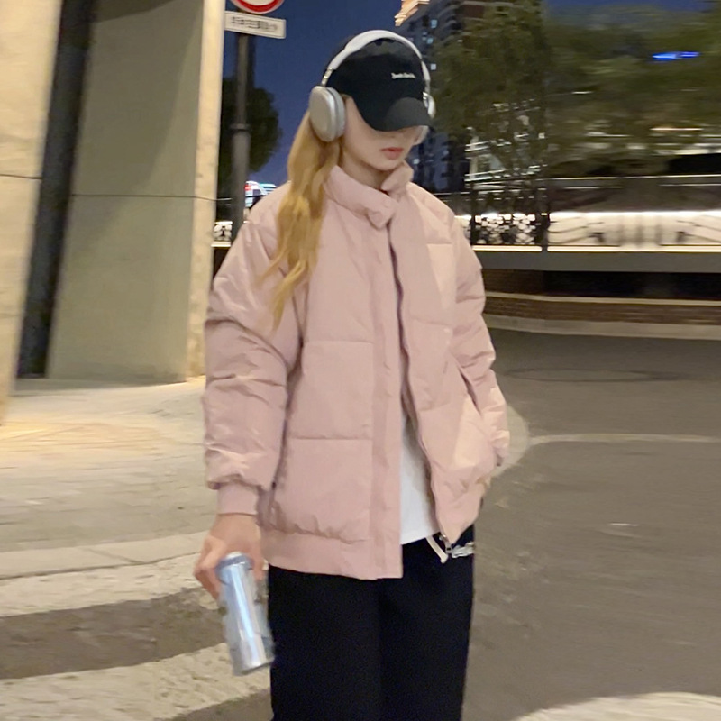 2025 Europa y los Estados Unidos otoño y invierno corto ropa de algodón cuello de mujer coreano chaqueta pequeña chaqueta de algodón gruesa chaqueta de pan chaqueta image 3
