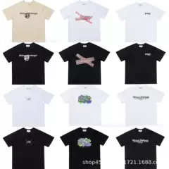 Cross-Border Margiela Pure Cotton Double Yarn Men's Short-Sleeved High-Quality Ready-Made Mm6 Men's and Women's Couple's Same Style T-Shirt