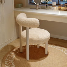 奶油风化妆凳2023新款梳妆台凳子女生卧室高级感化妆椅小胖椅