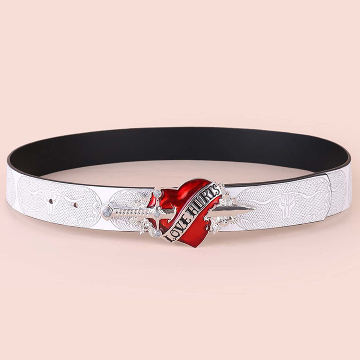 200g Weight Belt Classification 1 Piece Quantity Holiday, Daily Occasion Pu Leather, Alloy Material Heart Shape Pattern Women's Gender Cartoon Style, Sweet, Simple Style Style Cartoon Style Sweet Simple Style Heart Shape Pu Leather Alloy Women's Leather Belts 6