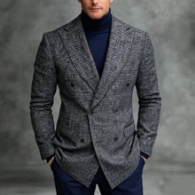 【跨境现货】亚马逊休闲西装男装绅士休闲西服外套男式大码