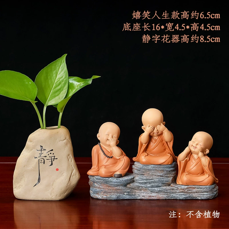 Хуйнэнг дзен-монах Сяошами домашний офис хорошие вещи чайный стол украшение мультяшная кукла смола изделия