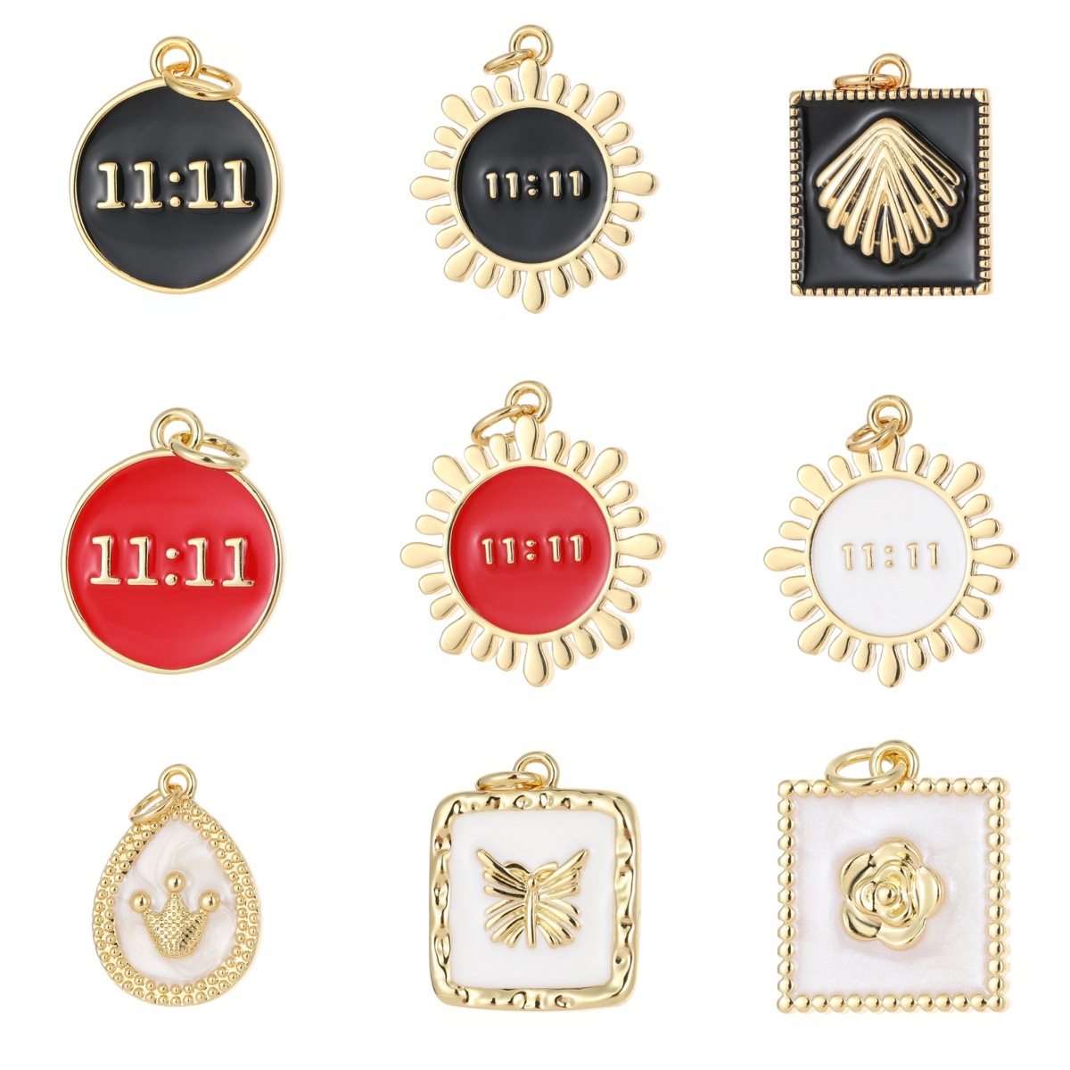 4g Weight Pendant Jewelry Making Type 14K Gold Plated Plating Material 1 Piece Copper 14K Gold Plated Geometric Flower Pendant