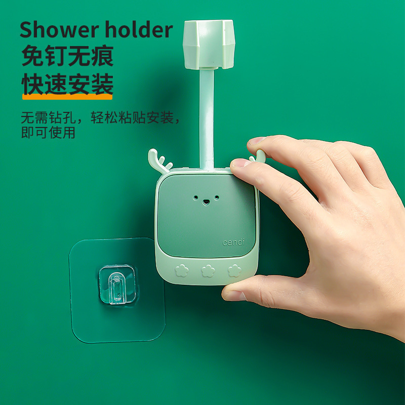 Fabricantes al por mayor soporte de ducha sin perforación ducha de baño cabeza de ducha fijación artefacto ajustable base de ducha