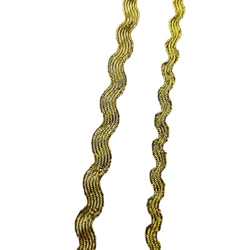 5mm en stock Oro Plata borde dorado borde plateado en forma de onda S borde curvo cinta multi-tamaño sombrero ropa para niños accesorios de boda
