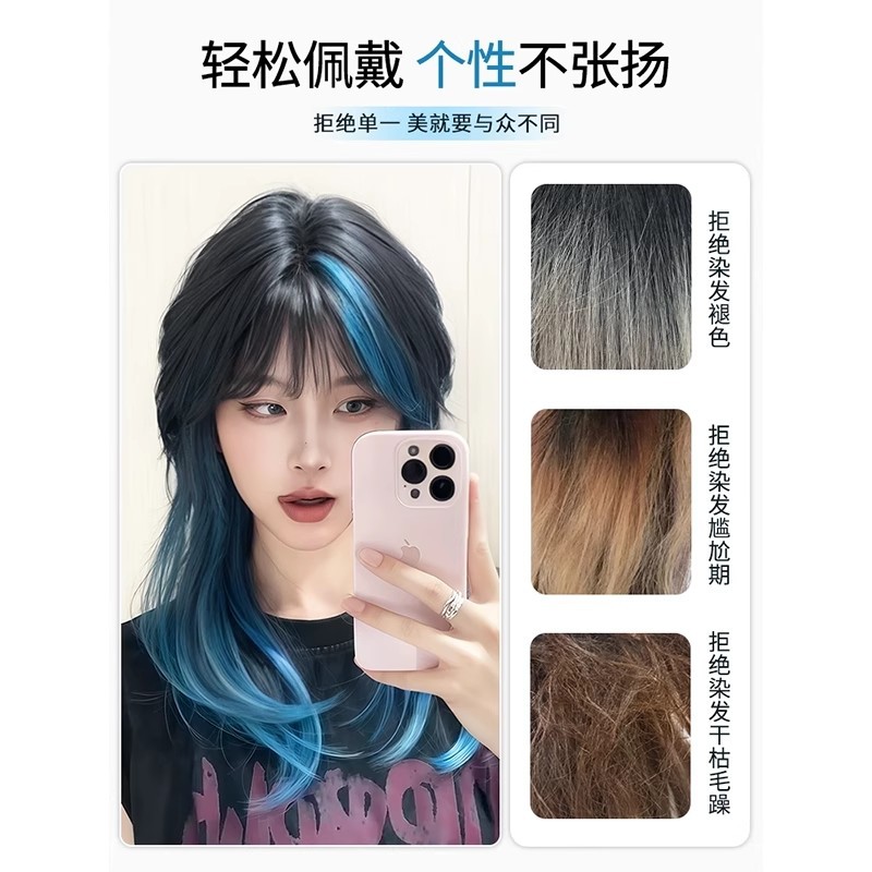 Extensión de Cabello Ondulado de Una Pieza de Fibra de Alta Temperatura con Clips