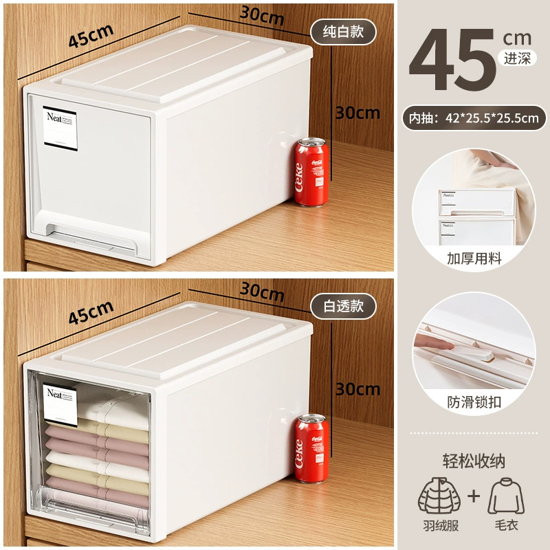 Japanese-Style Storage Box Set, Stackable Drawer System, Multiple Sizes (5–53L), Privacy or Transparent