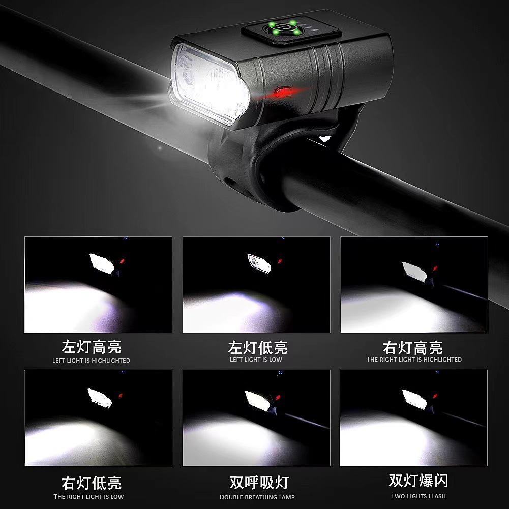 Aleación de aluminio transfronteriza, luz fuerte, luz delantera, luz fuerte, equipo de conducción nocturna impermeable, accesorios para bicicletas