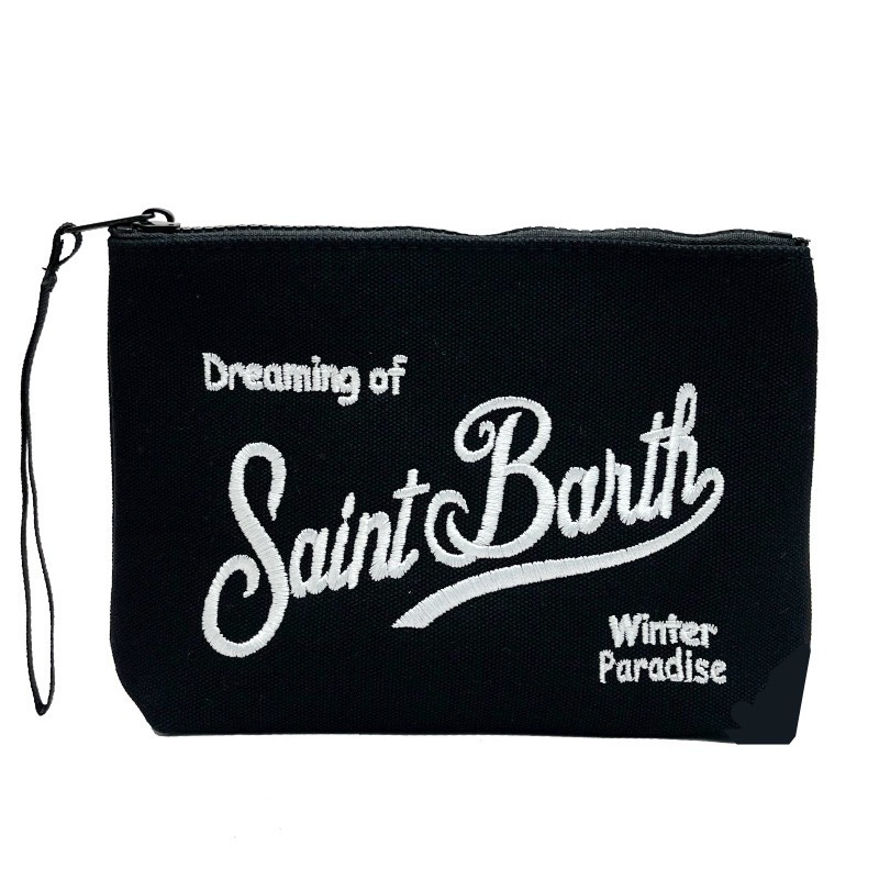 SAINT BARTH秋冬新款手拿包女Clutch Bag彩色豹纹 帆布潜水手提包|undefined
