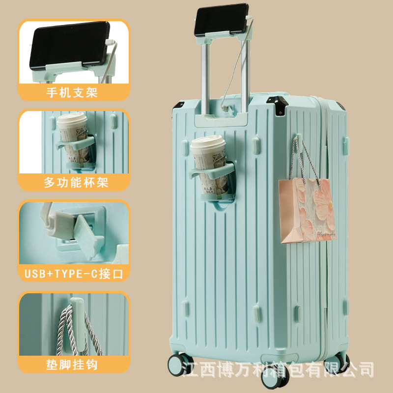 Equipaje de gran capacidad estudiante mudo masculino rueda universal engrosada caja de carro exportación femenina contraseña japonesa caso de cuero ins