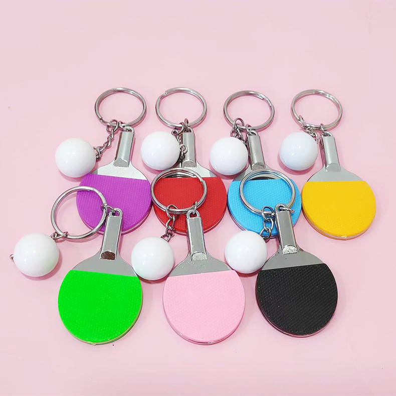 Cross-border mini simulation table tennis racket key chain pendant table tennis fan souvenir sports activity gift