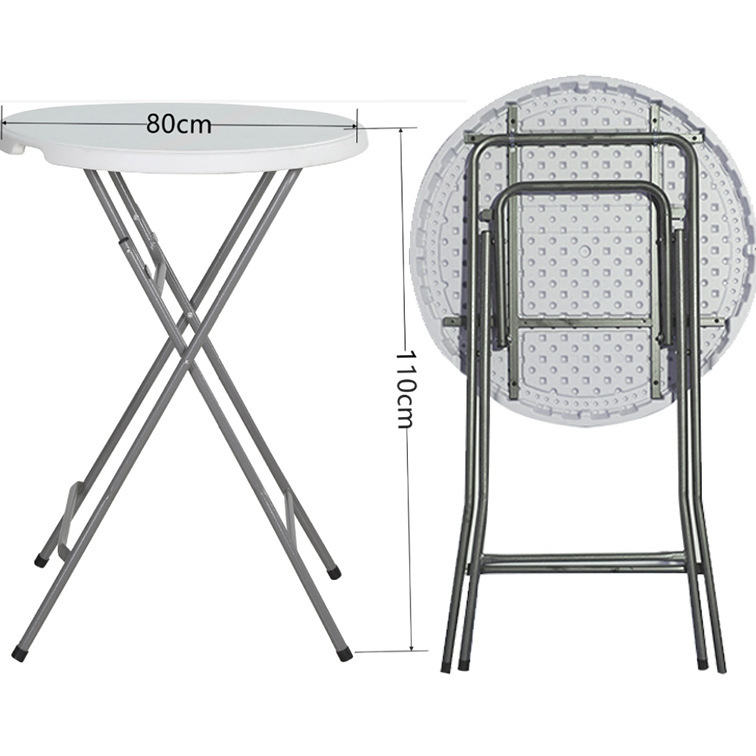 Puesto al aire libre Mesa portátil simple mesa y silla plegable Mesa Redonda casa pequeño apartamento bar barra redonda image 4