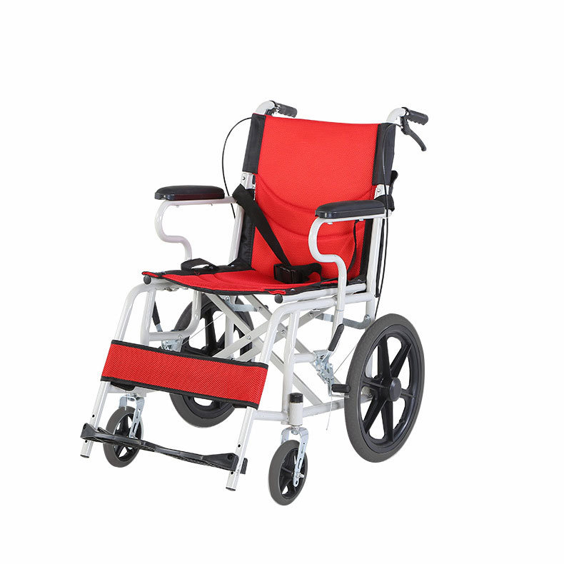 Silla de ruedas plegable ligera, carrito empujador para personas mayores, andador multifuncional con doble almohadilla