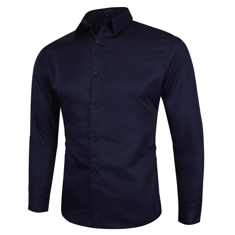 Ropa de comercio exterior color de moda más tamaño camisa de manga larga para hombre Four Seasons camisa casual de negocios hombres eBay al por mayor