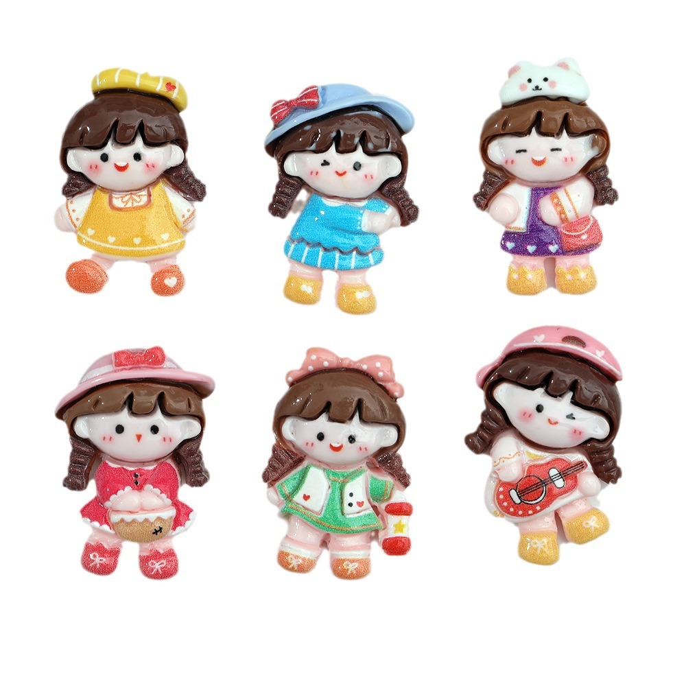 Festival de dibujos animados chica resina accesorios DIY crema pegamento horquilla zapatos papelería llavero material hecho a mano al por mayor