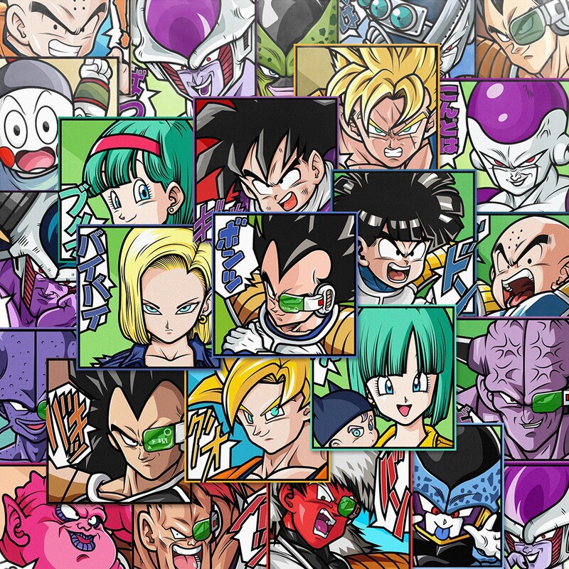 クラシックアニメドラゴンボールのキャラクターステッカー、インスタ映え、粘着式、iPad、スマホケース、壁DIY、アニメグッズ|undefined