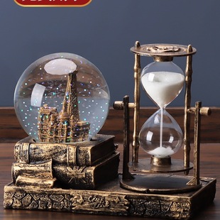 Retro Crystal Ball Hourglass Timer Creative Ornaments Wine Cabinet Living Room Decoration Tv Cabinet Birthday Gift for Boys