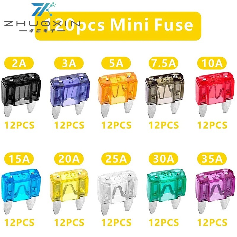 120PCS 2A-35A small size car fuse 10 specifications igniter headlight air conditioning fuse tube clip 120PCS 2A-35A small size car fuse 10 specifications igniter headlight air conditioning fuse tube clip