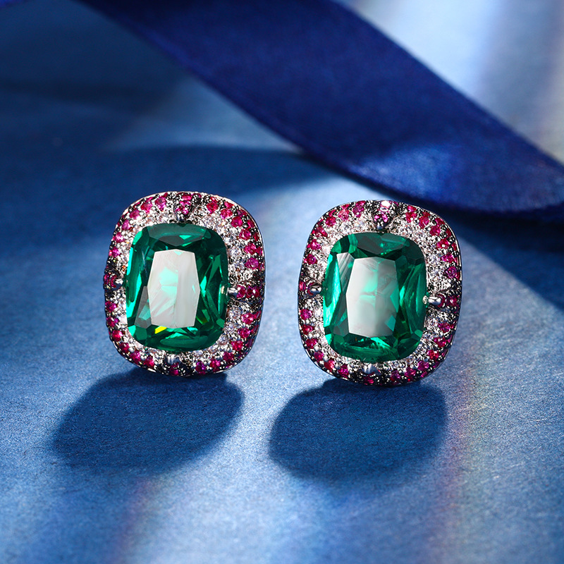 2024 nueva joyería Zhuang Shengsheng estilo europeo y americano simulación esmeralda salto color retro traje principal piedra 12*16-8*10
