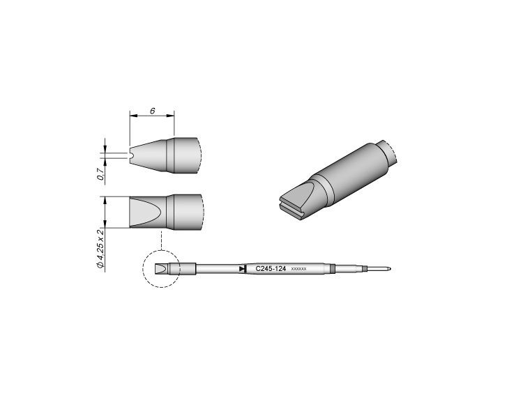 西班牙 JBC C245124 塑料用烙铁头4,25 X 2 C245-124