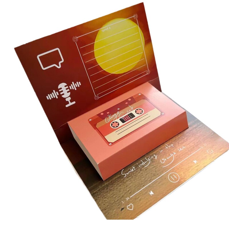 クリスマス七夕のバレンタインデーの誕生日の立体画の録音のグリーティングカードのテープは声を残して話せます。|undefined