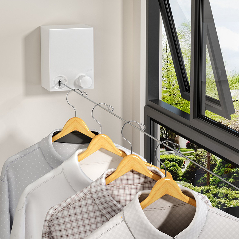 Ropa de tendedero invisible encogimiento secado artefacto interior ponche-libre baño retráctil balcón acero alambre cuerda rack