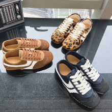 平底阿甘鞋女2025春季新款复古马毛运动德训鞋女休闲女鞋时尚单鞋