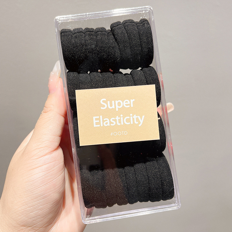 Lazo del pelo banda de goma venta al por mayor en caja niñas alta Cola de Caballo cabeza cuerda banda de goma cubierta de cuero nuevo color Banda de pelo cuerda de pelo