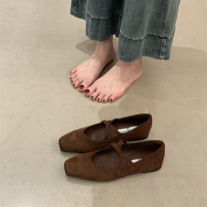 芭蕾风玛丽珍鞋女百搭平底配裙子浅口学院风单鞋一脚蹬奶奶鞋瓢鞋|undefined