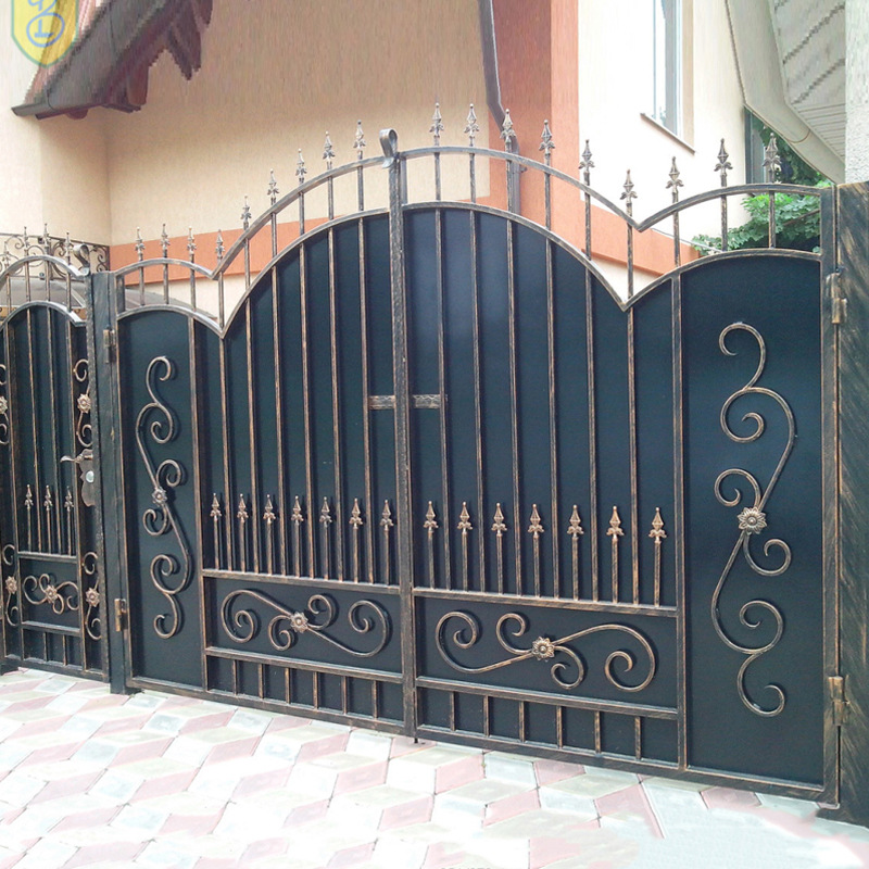European-Style Wrought Iron Villa Gate, Garden Gate, Iron Sliding Gate, Handcrafted Iron Gate Factory